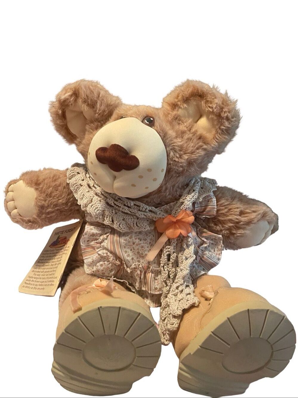 Vintage 1984 Furskins Hattie Bear Moody Hollow Plush Xavier Roberts With Tag